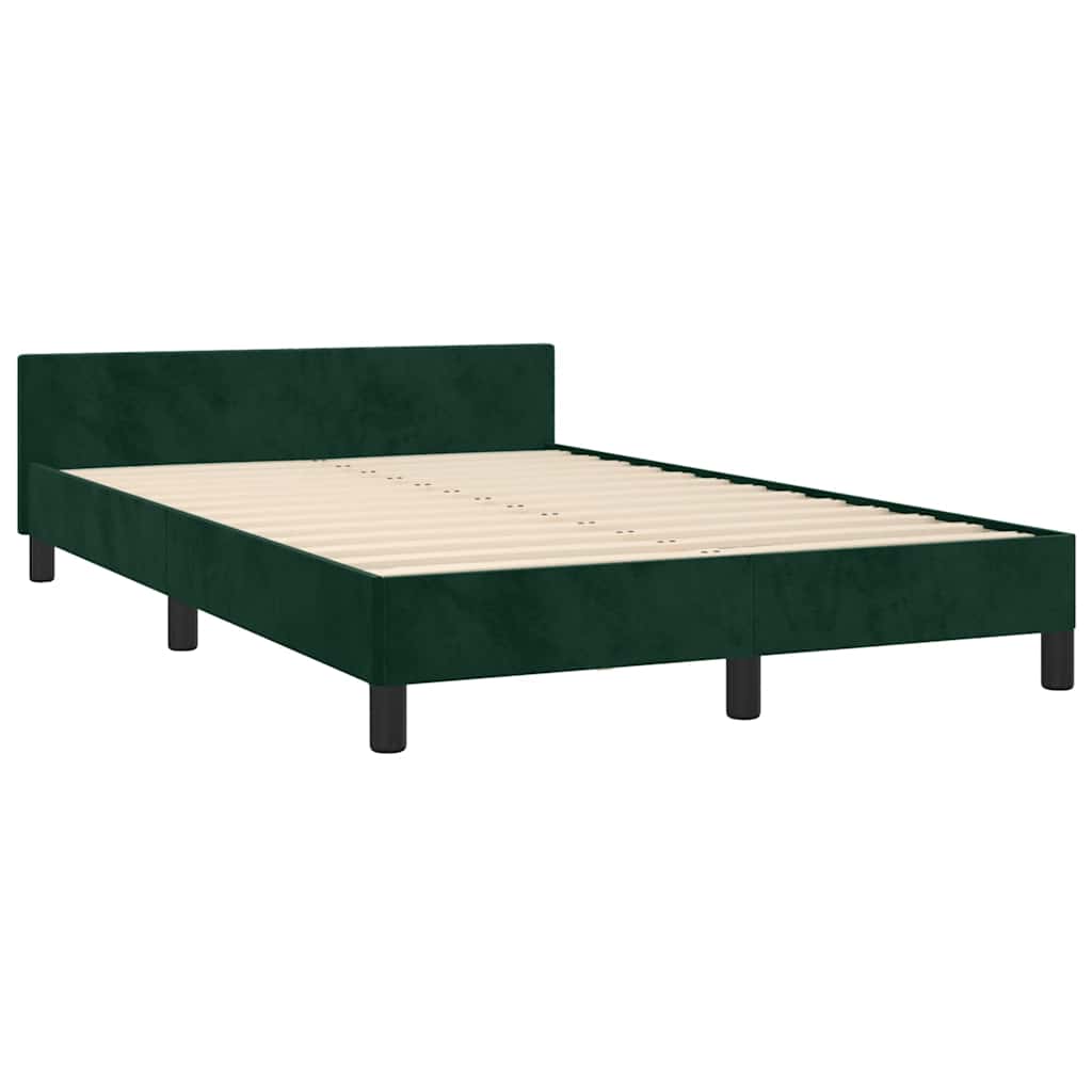 Bedframe zonder matras 120x190 cm fluweel donkergroen is nu te koop bij PeponiXL, paradijselijk wonen!