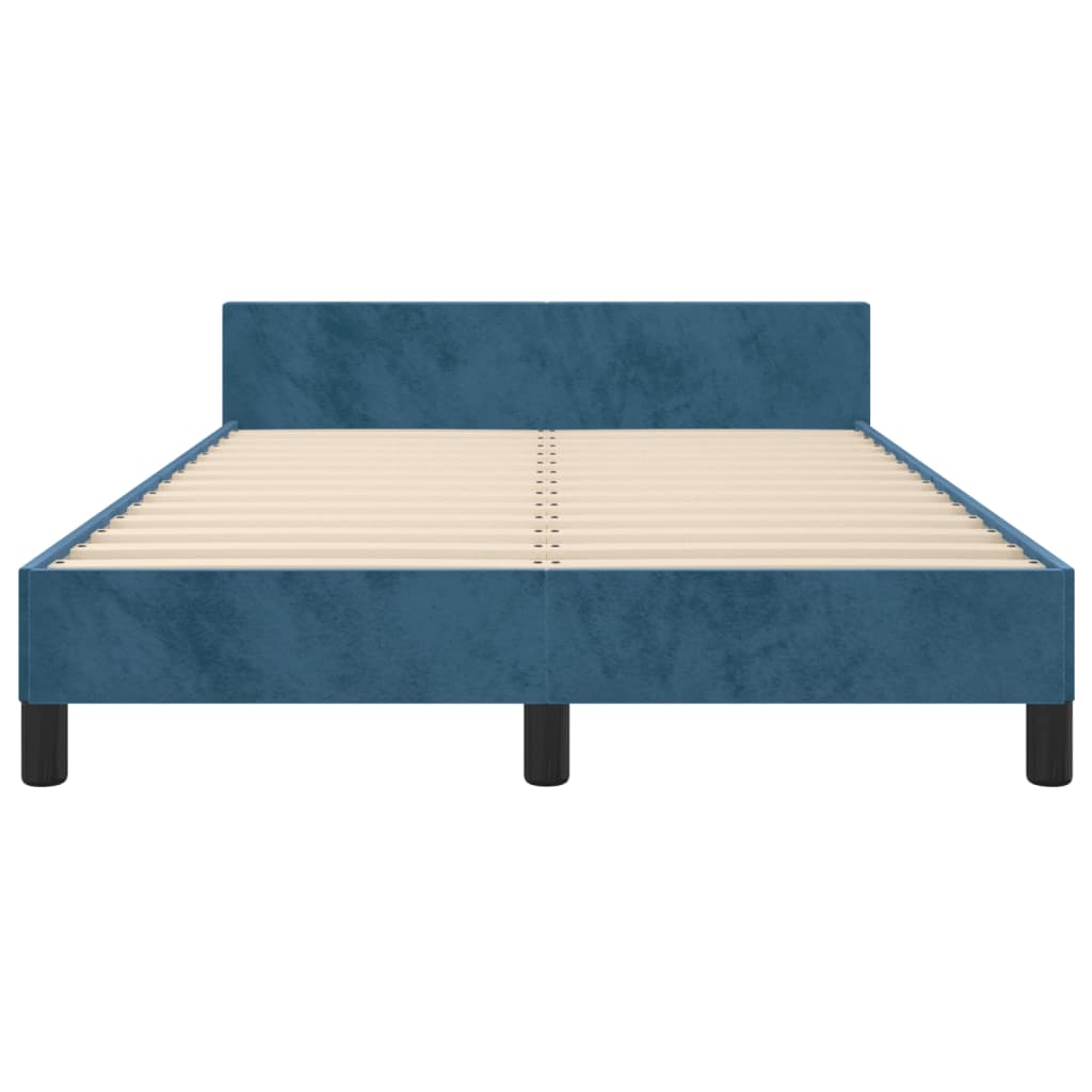 Bedframe zonder matras 120x190 cm fluweel donkerblauw is nu te koop bij PeponiXL, paradijselijk wonen!