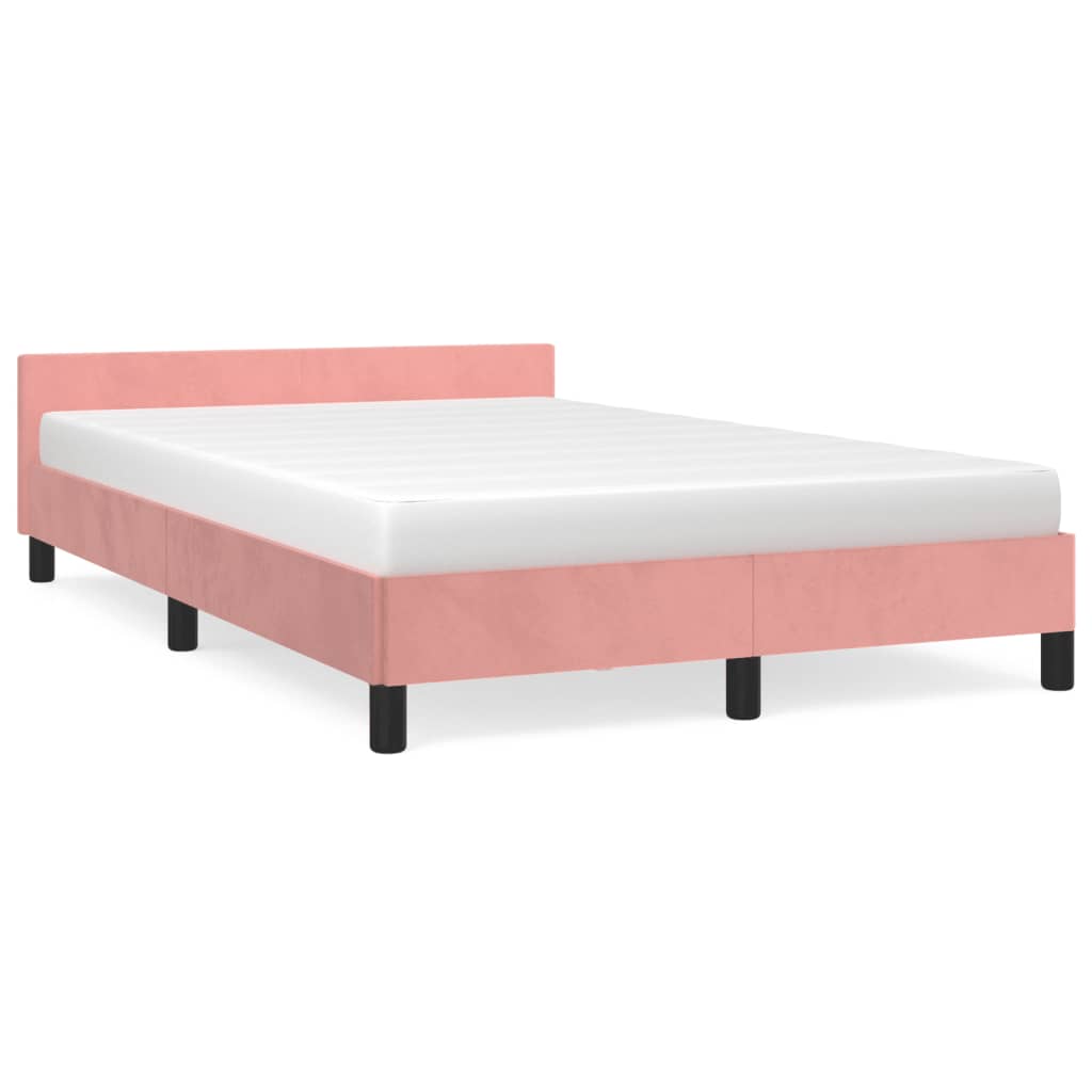 Bedframe zonder matras 120x190 cm fluweel roze is nu te koop bij PeponiXL, paradijselijk wonen!