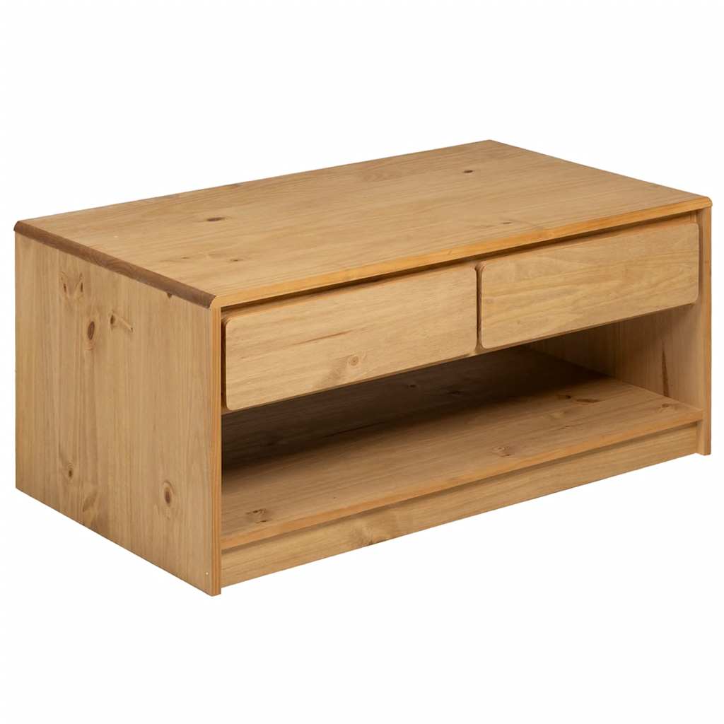 Salontafel SAUDA 99x55x45 cm massief grenenhout eikenkleurig is nu te koop bij PeponiXL, paradijselijk wonen!