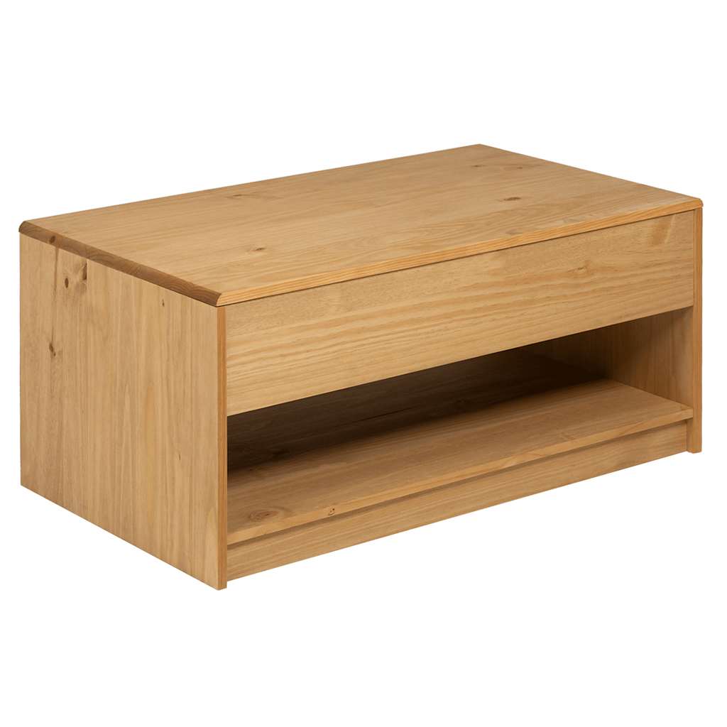 Salontafel SAUDA 99x55x45 cm massief grenenhout eikenkleurig is nu te koop bij PeponiXL, paradijselijk wonen!