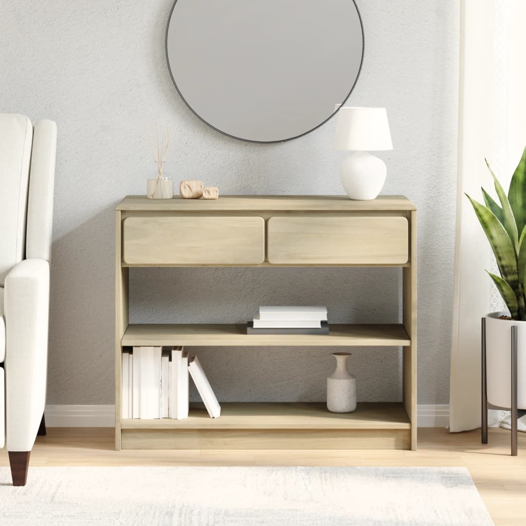 Wandtafel SAUDA 89,5x36,5x73 cm massief grenenhout eikenkleurig is nu te koop bij PeponiXL, paradijselijk wonen!