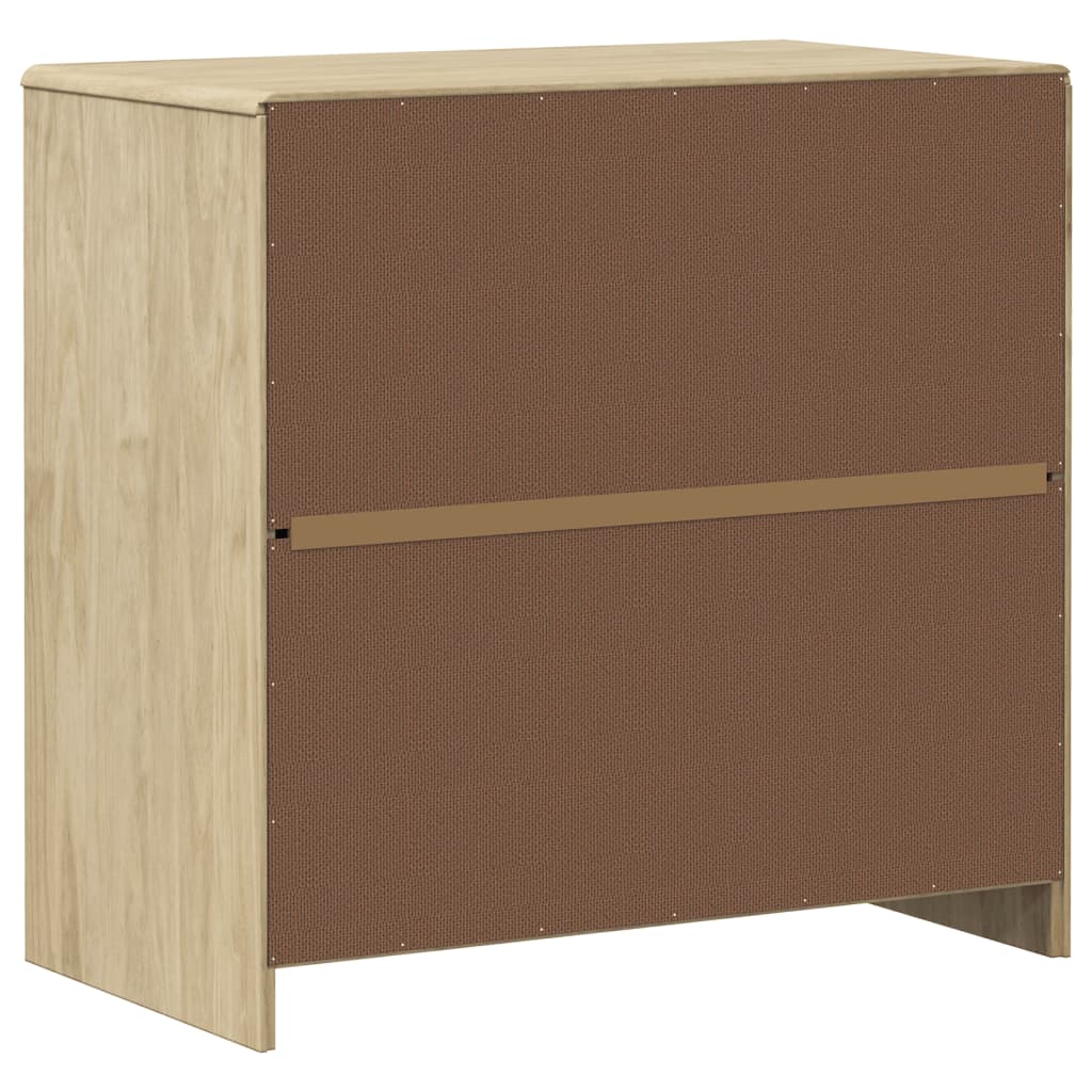 Dressoir SAUDA 80x43x75,5 cm massief grenenhout eikenkleurig is nu te koop bij PeponiXL, paradijselijk wonen!