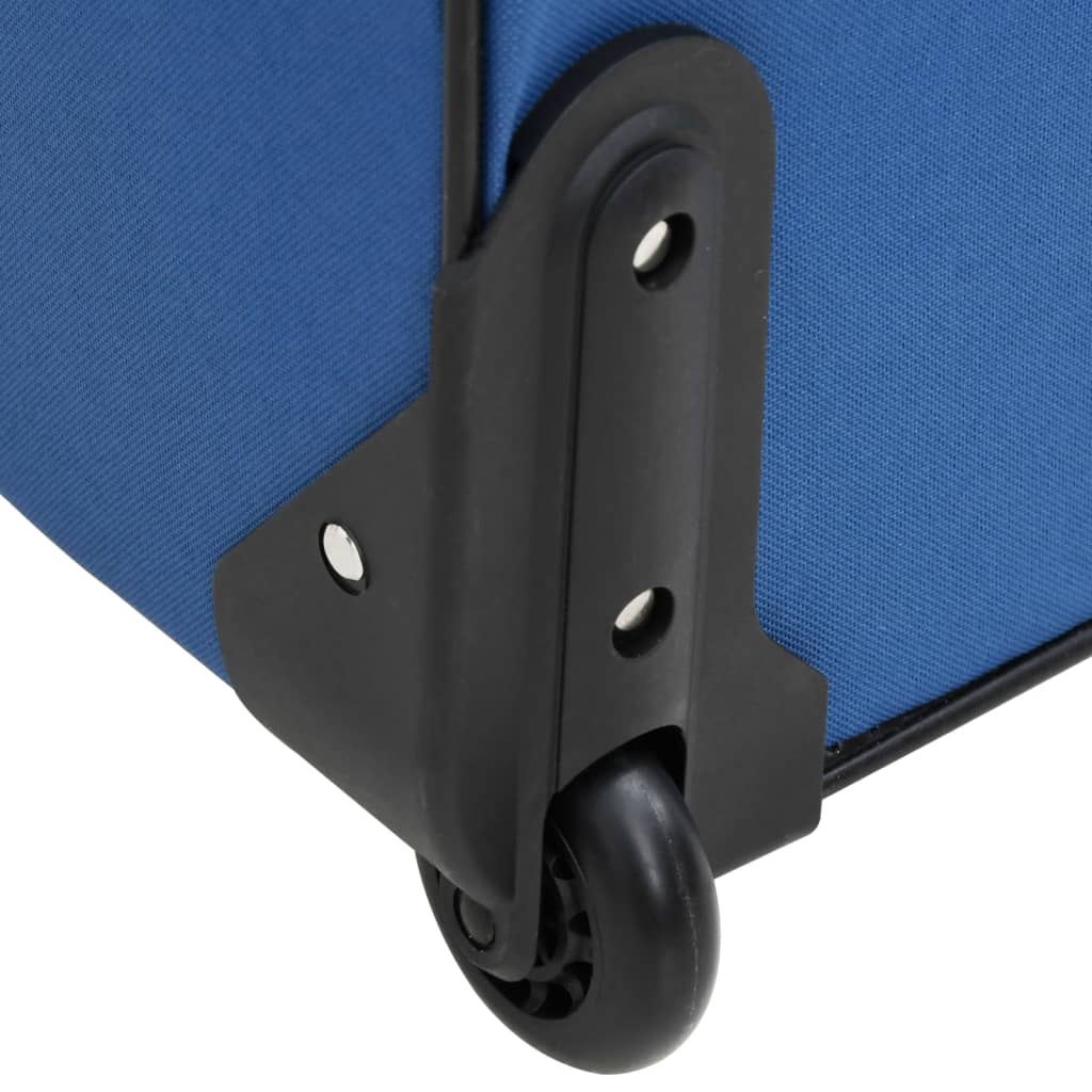 5-delige Kofferset stof blauw is nu te koop bij PeponiXL, paradijselijk wonen!