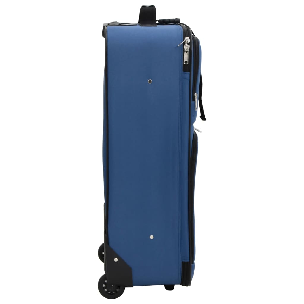 5-delige Kofferset stof blauw is nu te koop bij PeponiXL, paradijselijk wonen!