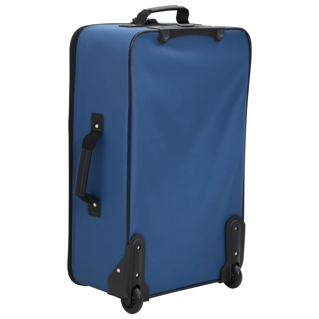 5-delige Kofferset stof blauw is nu te koop bij PeponiXL, paradijselijk wonen!