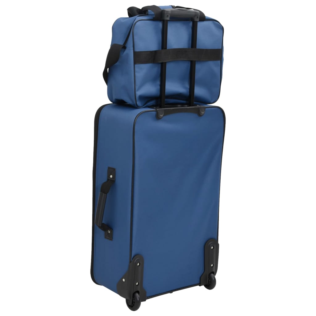 5-delige Kofferset stof blauw is nu te koop bij PeponiXL, paradijselijk wonen!