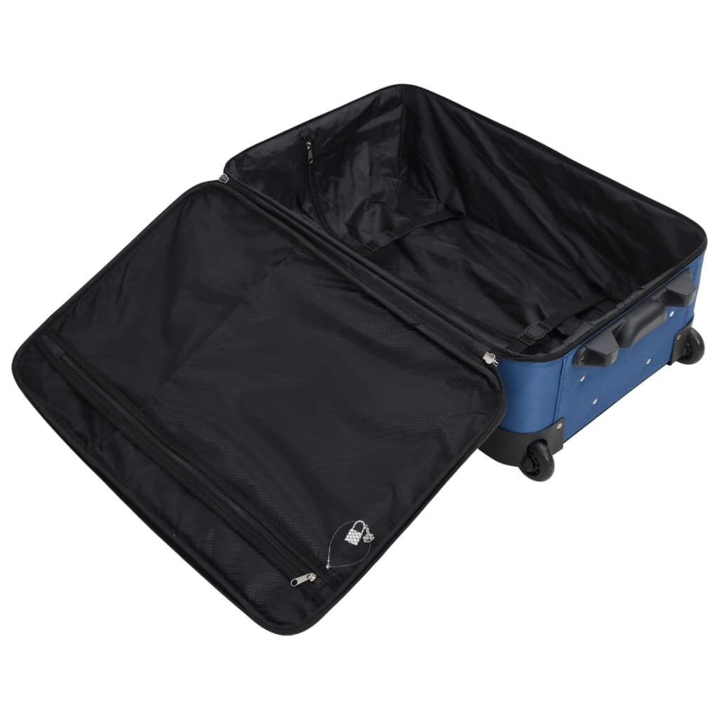 5-delige Kofferset stof blauw is nu te koop bij PeponiXL, paradijselijk wonen!