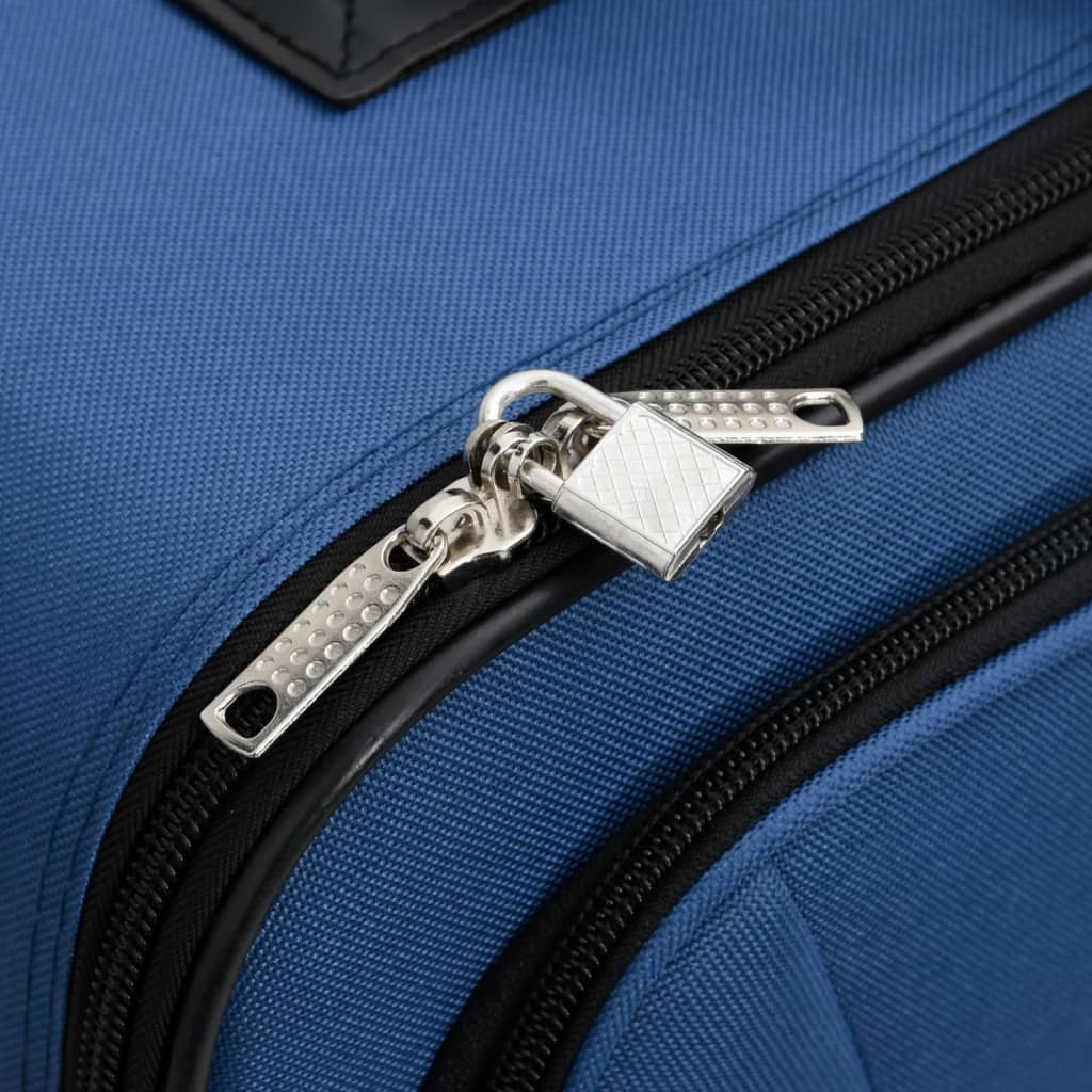 5-delige Kofferset stof blauw is nu te koop bij PeponiXL, paradijselijk wonen!