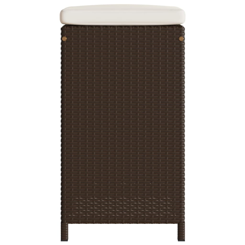 Tuinbarkrukken 2 st met kussens poly rattan bruin is nu te koop bij PeponiXL, paradijselijk wonen!