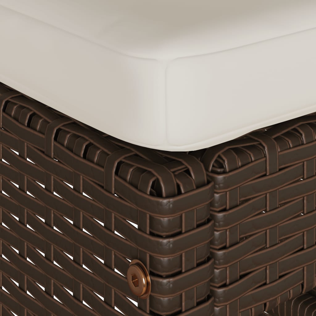 Tuinbarkrukken 2 st met kussens poly rattan bruin is nu te koop bij PeponiXL, paradijselijk wonen!