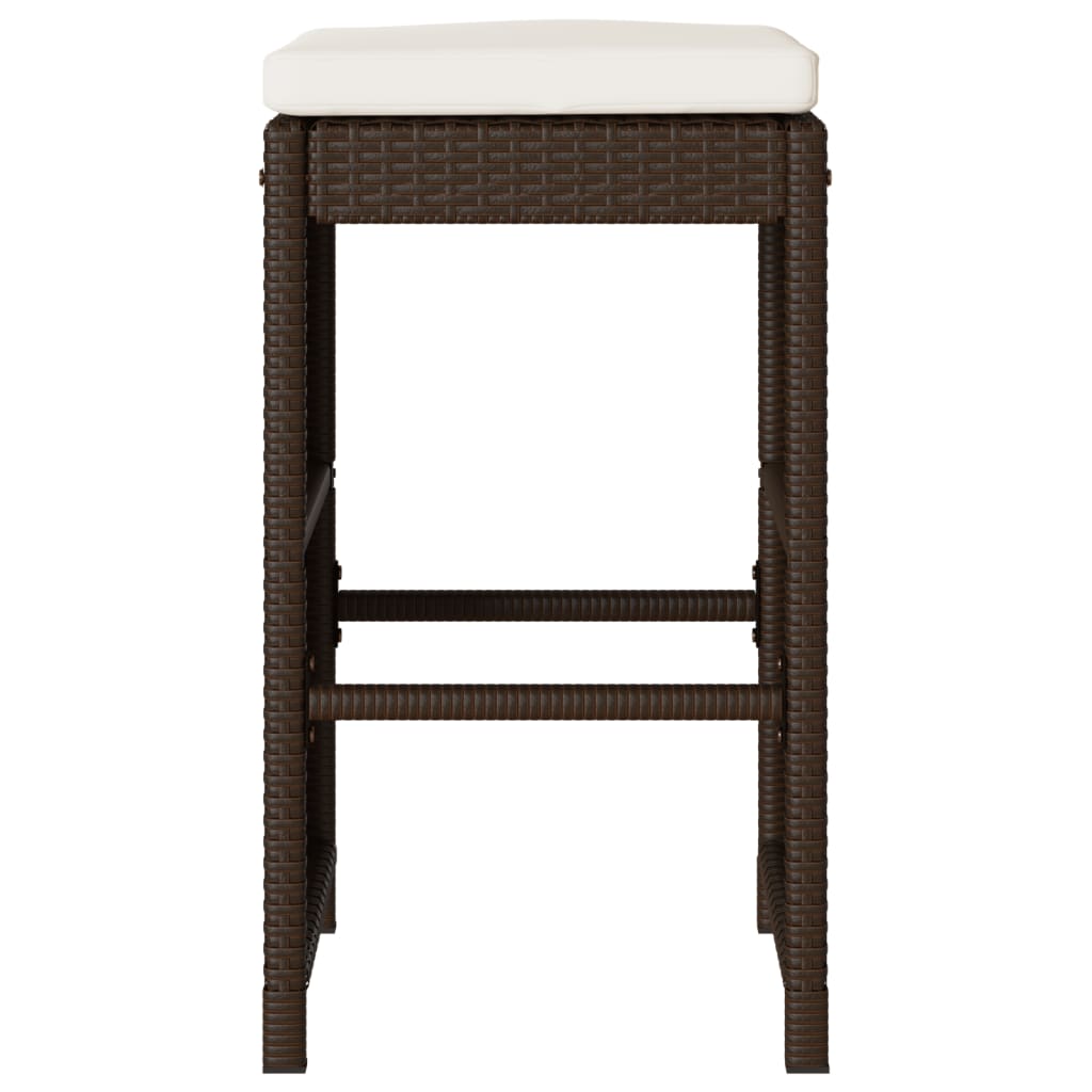 Tuinbarkrukken met kussens 4 st poly rattan bruin is nu te koop bij PeponiXL, paradijselijk wonen!