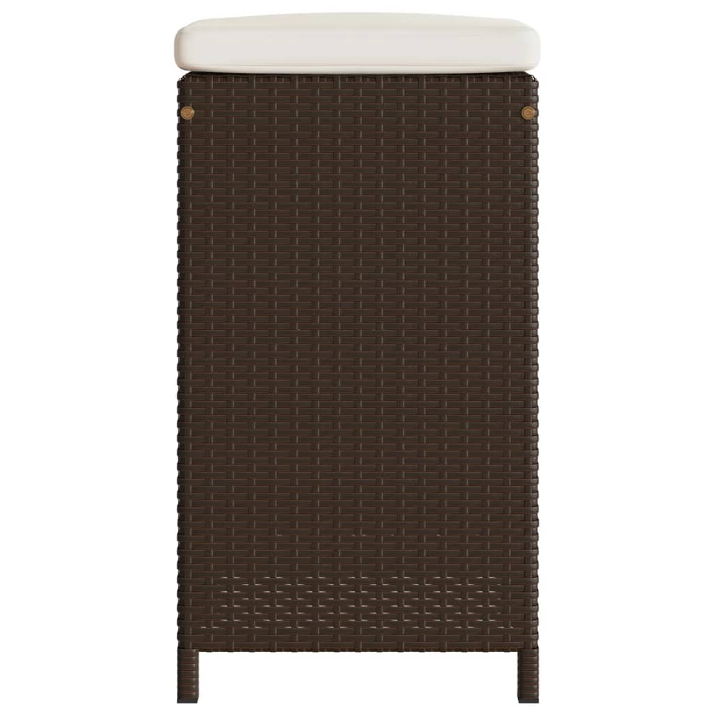 Tuinbarkrukken met kussens 4 st poly rattan bruin is nu te koop bij PeponiXL, paradijselijk wonen!