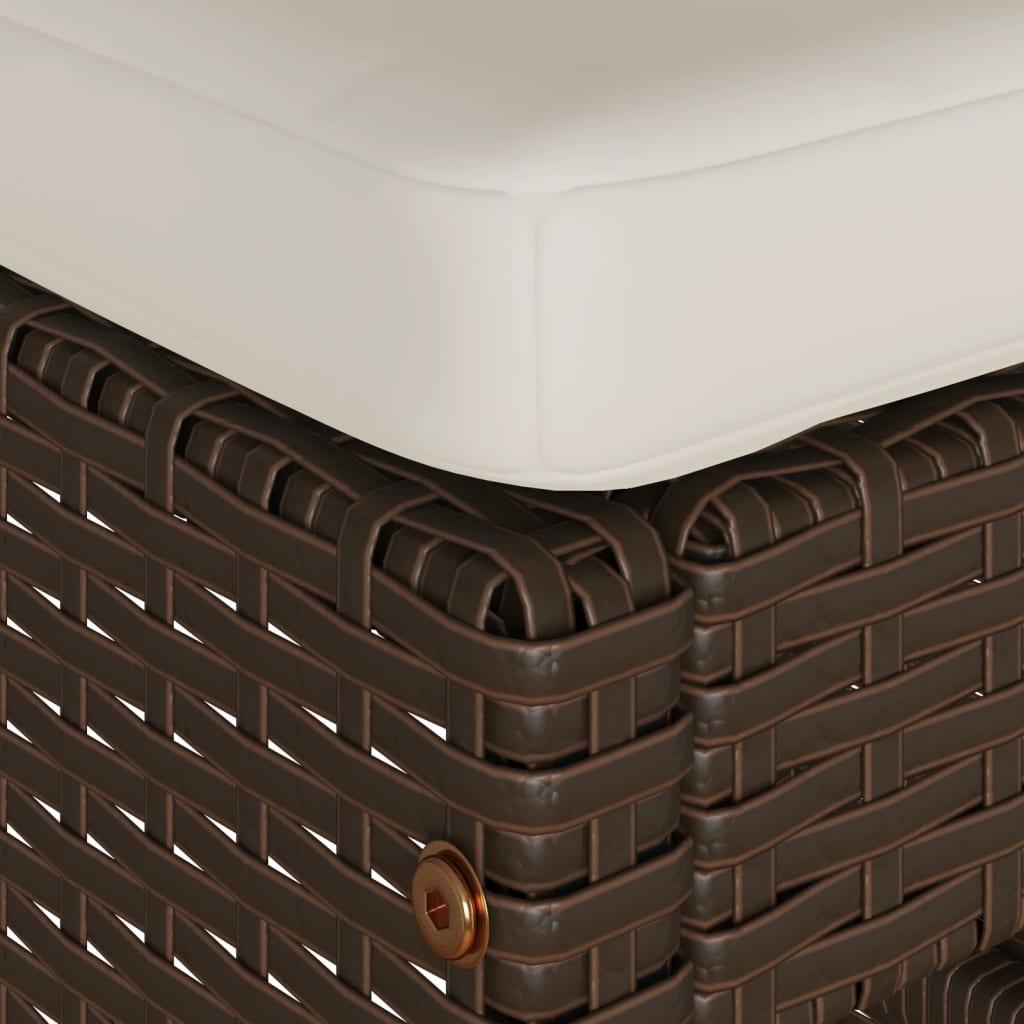 Tuinbarkrukken met kussens 4 st poly rattan bruin is nu te koop bij PeponiXL, paradijselijk wonen!