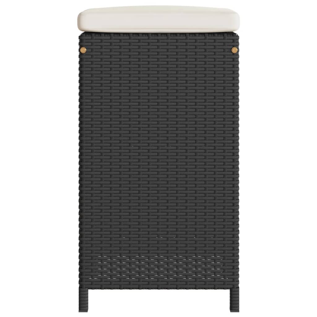 Tuinbarkrukken met kussens 4 st poly rattan zwart is nu te koop bij PeponiXL, paradijselijk wonen!
