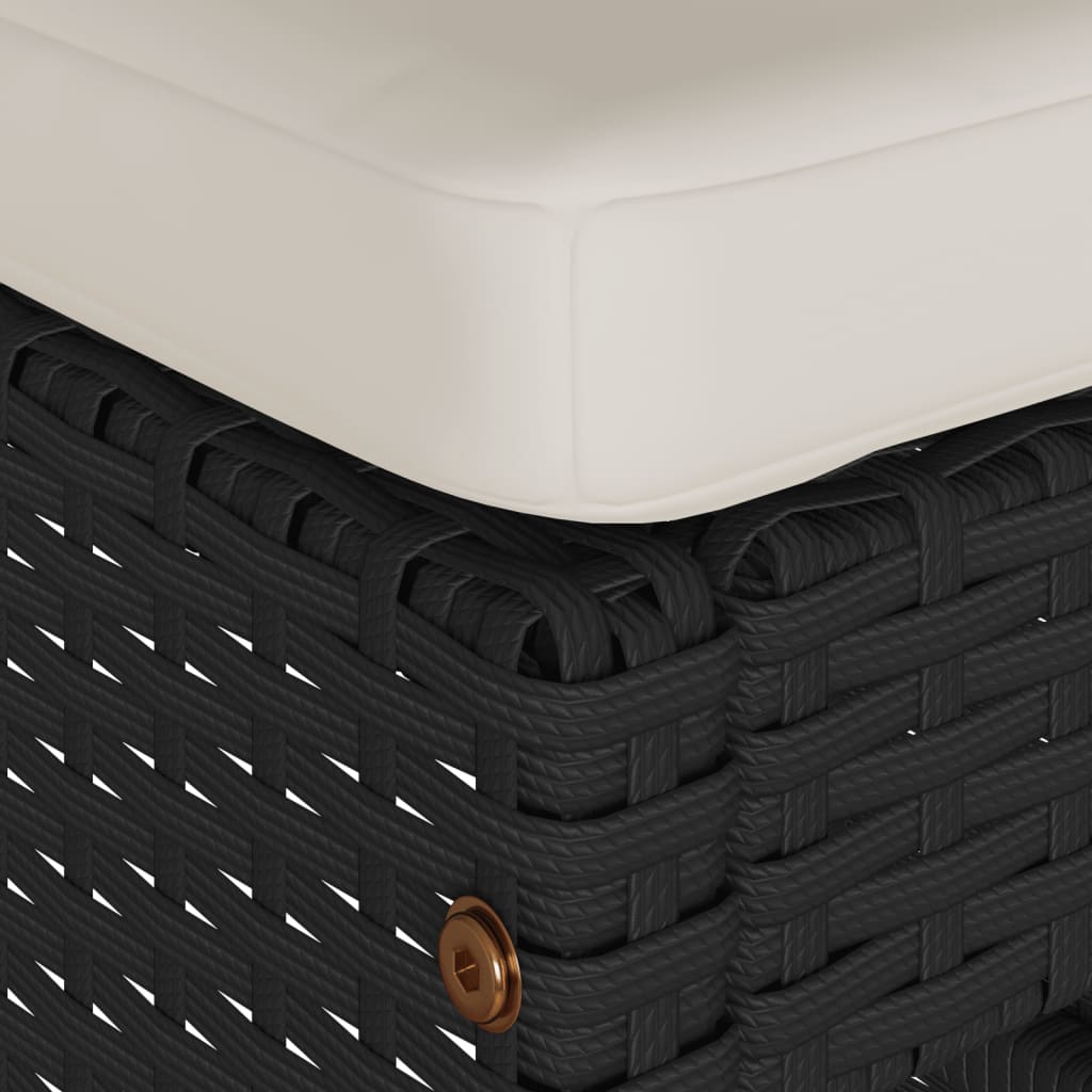 Tuinbarkrukken met kussens 4 st poly rattan zwart is nu te koop bij PeponiXL, paradijselijk wonen!