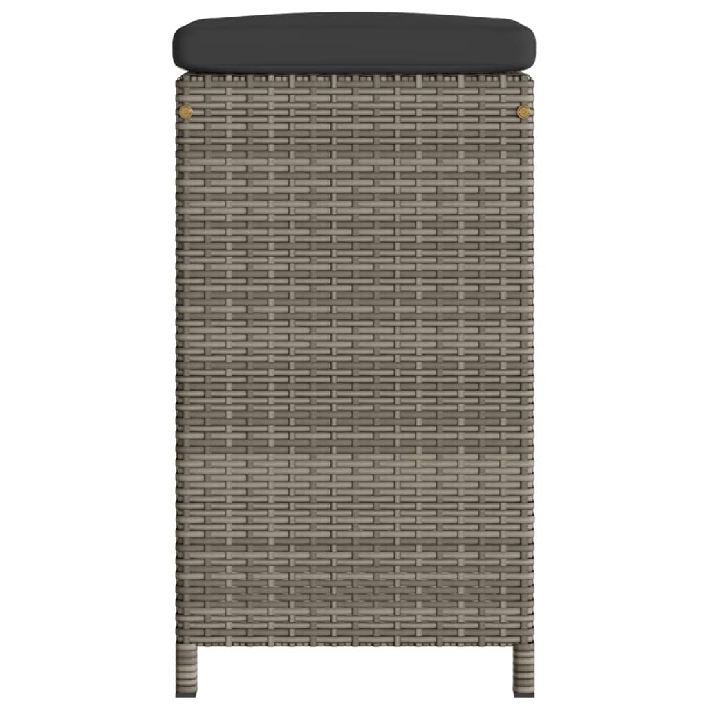 Tuinbarkrukken met kussens 4 st poly rattan grijs is nu te koop bij PeponiXL, paradijselijk wonen!