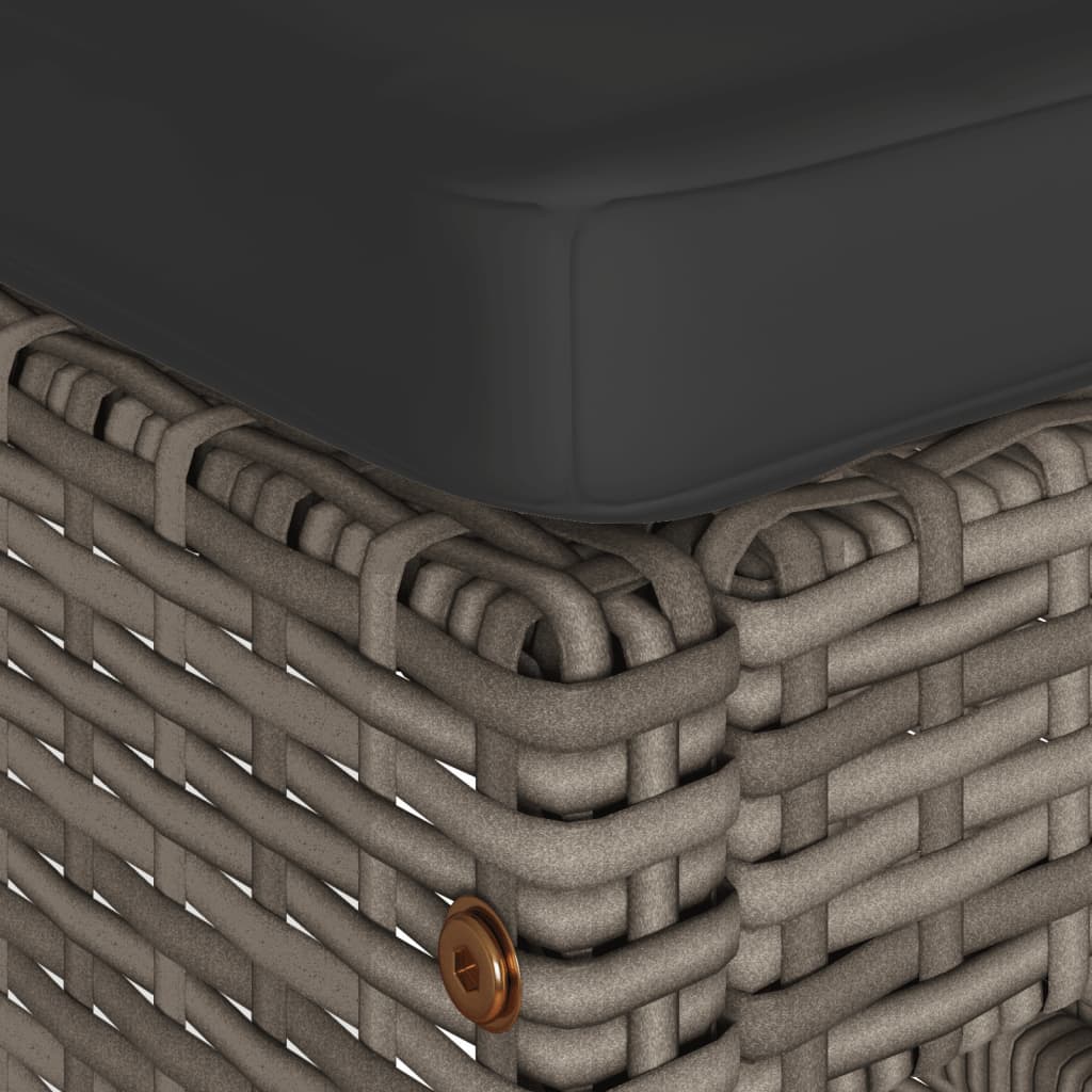 Tuinbarkrukken met kussens 4 st poly rattan grijs is nu te koop bij PeponiXL, paradijselijk wonen!