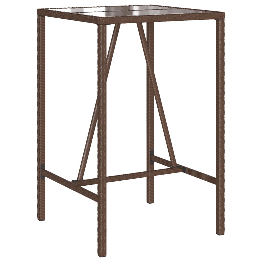 Tuinbartafel 70x70x110 cm poly rattan bruin is nu te koop bij PeponiXL, paradijselijk wonen!