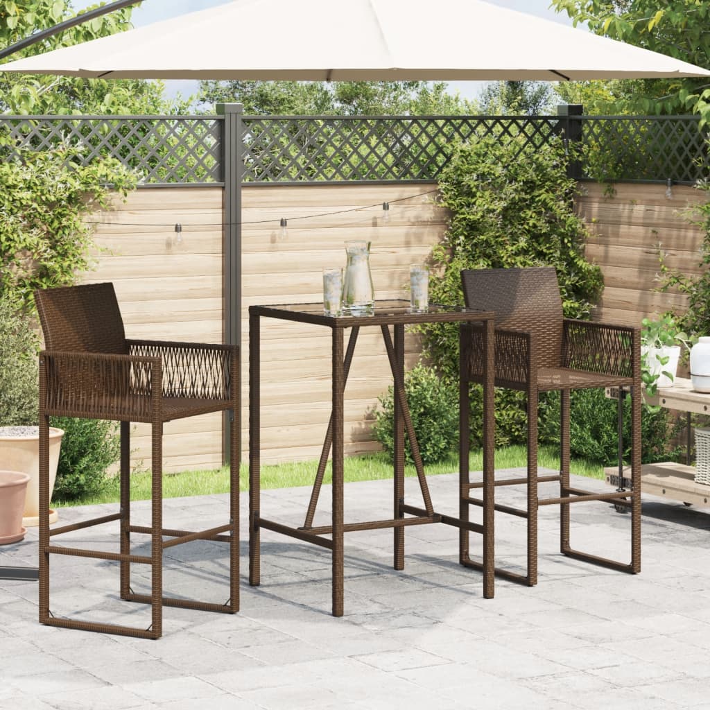 Tuinbartafel 70x70x110 cm poly rattan bruin is nu te koop bij PeponiXL, paradijselijk wonen!