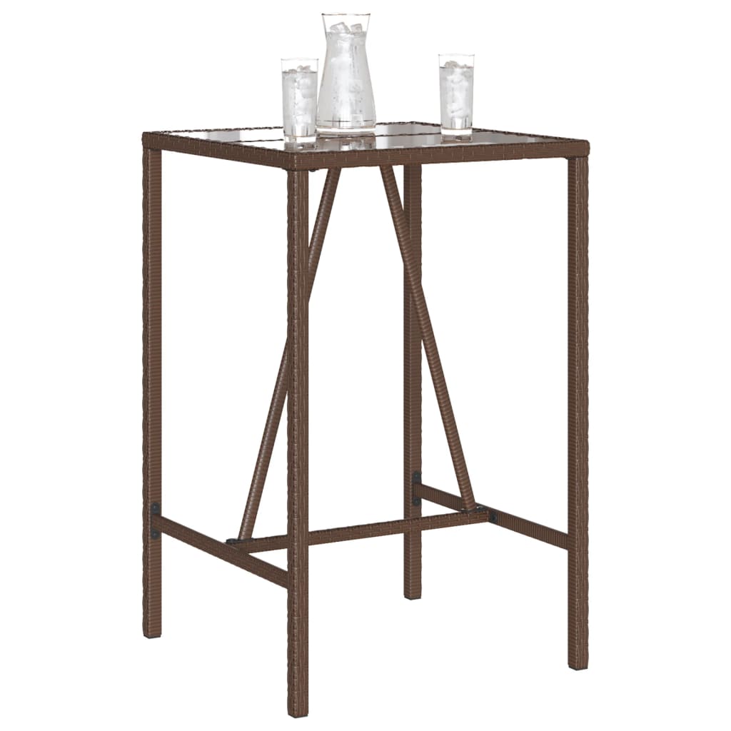 Tuinbartafel 70x70x110 cm poly rattan bruin is nu te koop bij PeponiXL, paradijselijk wonen!