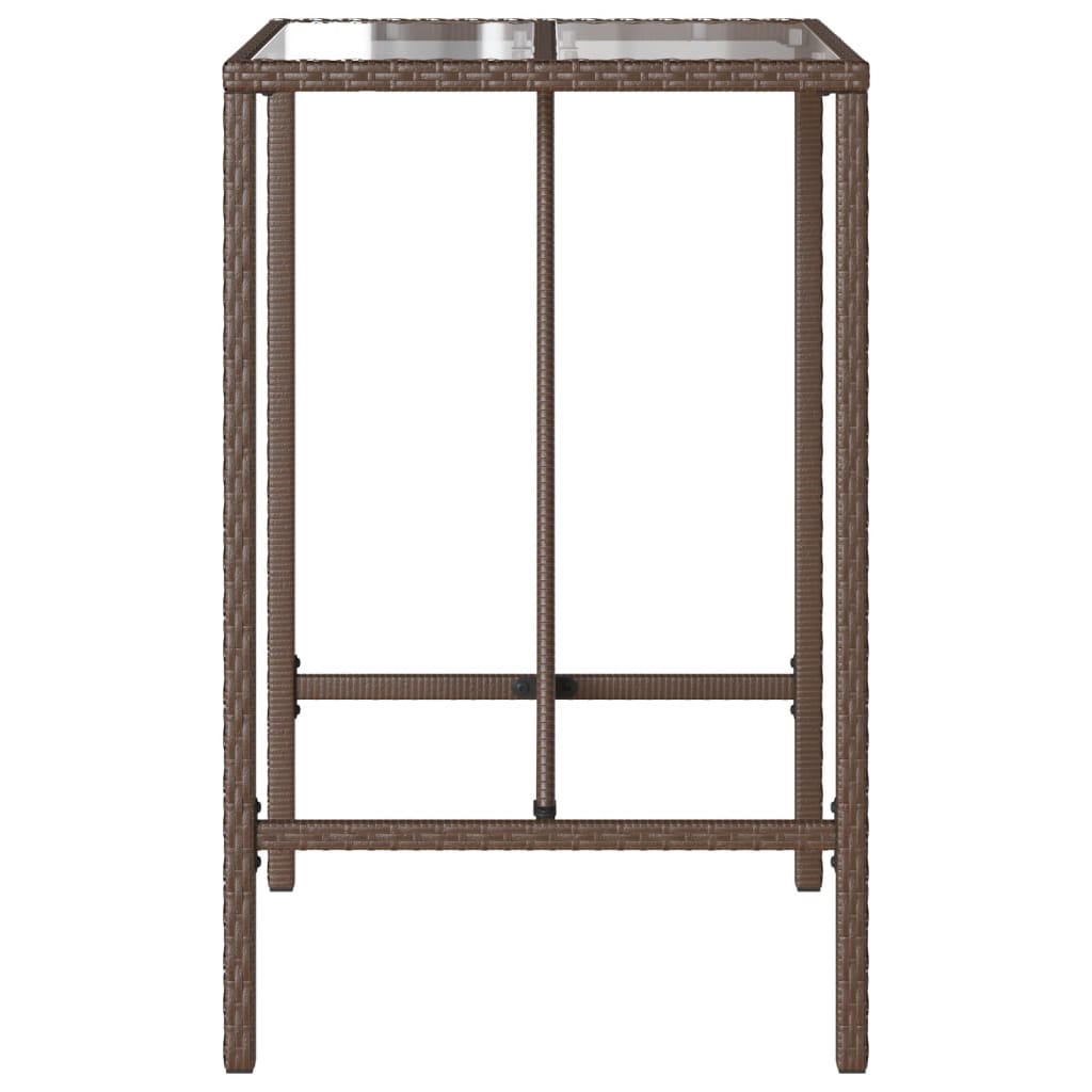 Tuinbartafel 70x70x110 cm poly rattan bruin is nu te koop bij PeponiXL, paradijselijk wonen!
