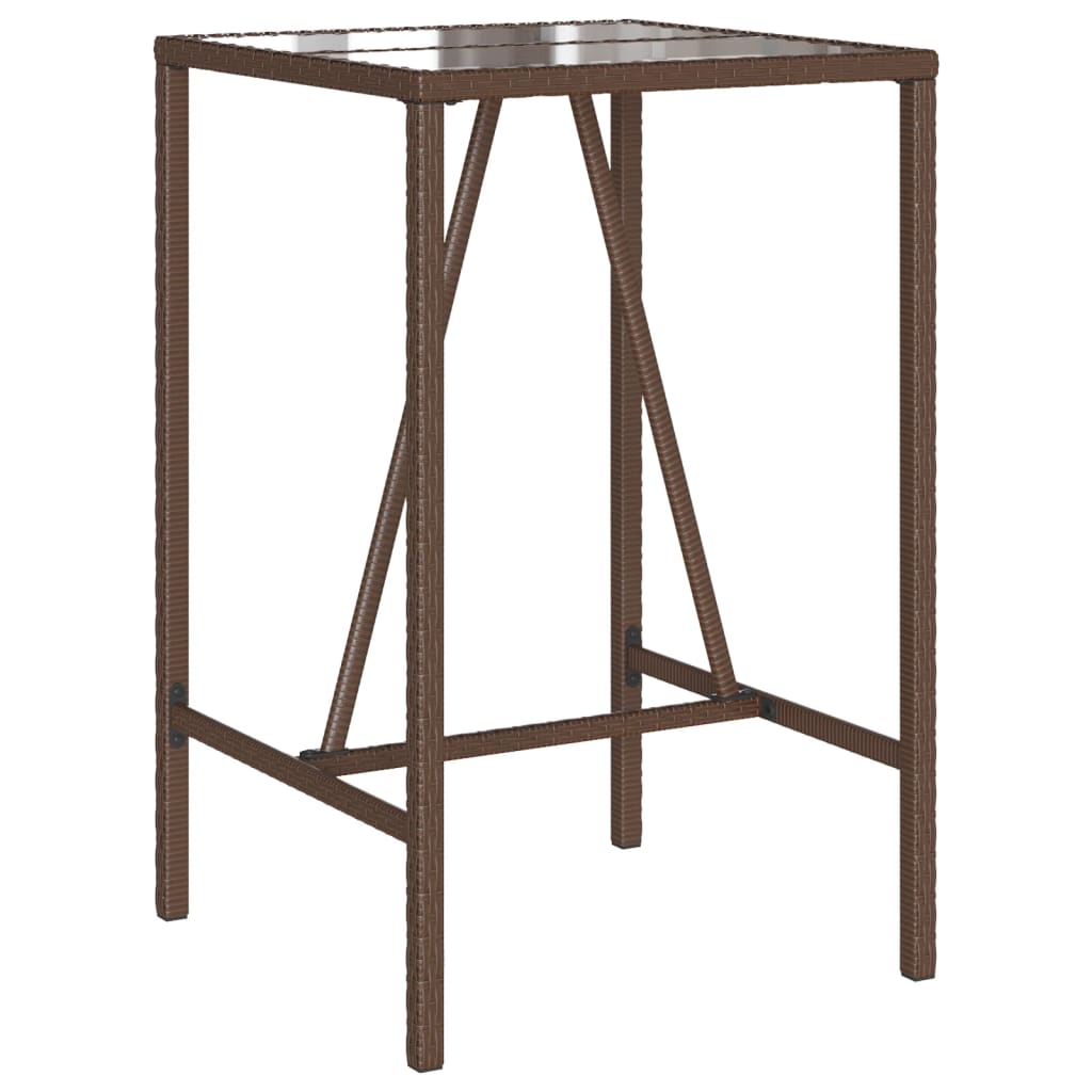 Tuinbartafel 70x70x110 cm poly rattan bruin is nu te koop bij PeponiXL, paradijselijk wonen!