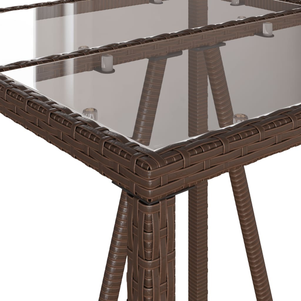 Tuinbartafel 70x70x110 cm poly rattan bruin is nu te koop bij PeponiXL, paradijselijk wonen!