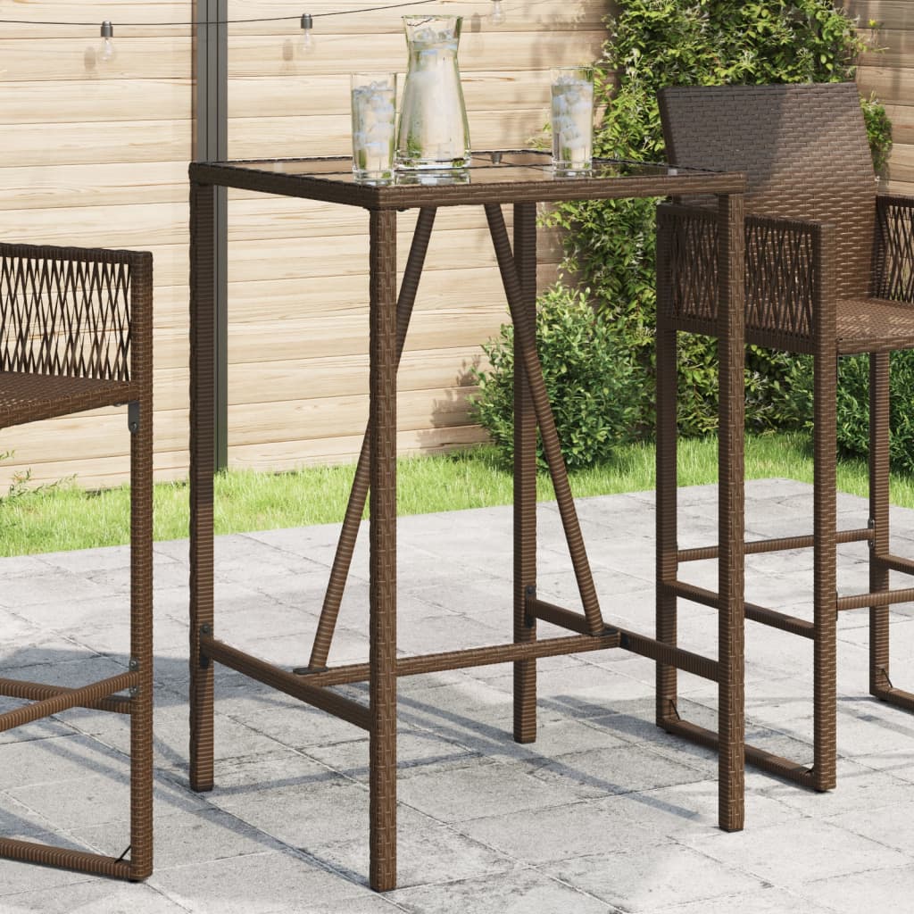 Tuinbartafel 70x70x110 cm poly rattan bruin is nu te koop bij PeponiXL, paradijselijk wonen!