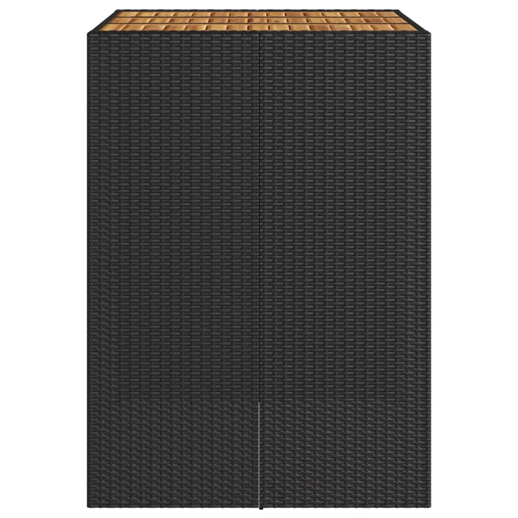 Tuinbartafel acaciahouten blad 105x80x110 cm poly rattan zwart is nu te koop bij PeponiXL, paradijselijk wonen!