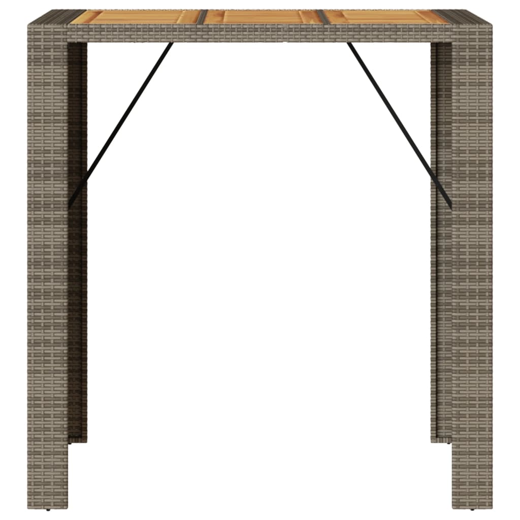 Tuinbartafel acaciahouten blad 105x80x110 cm poly rattan grijs is nu te koop bij PeponiXL, paradijselijk wonen!