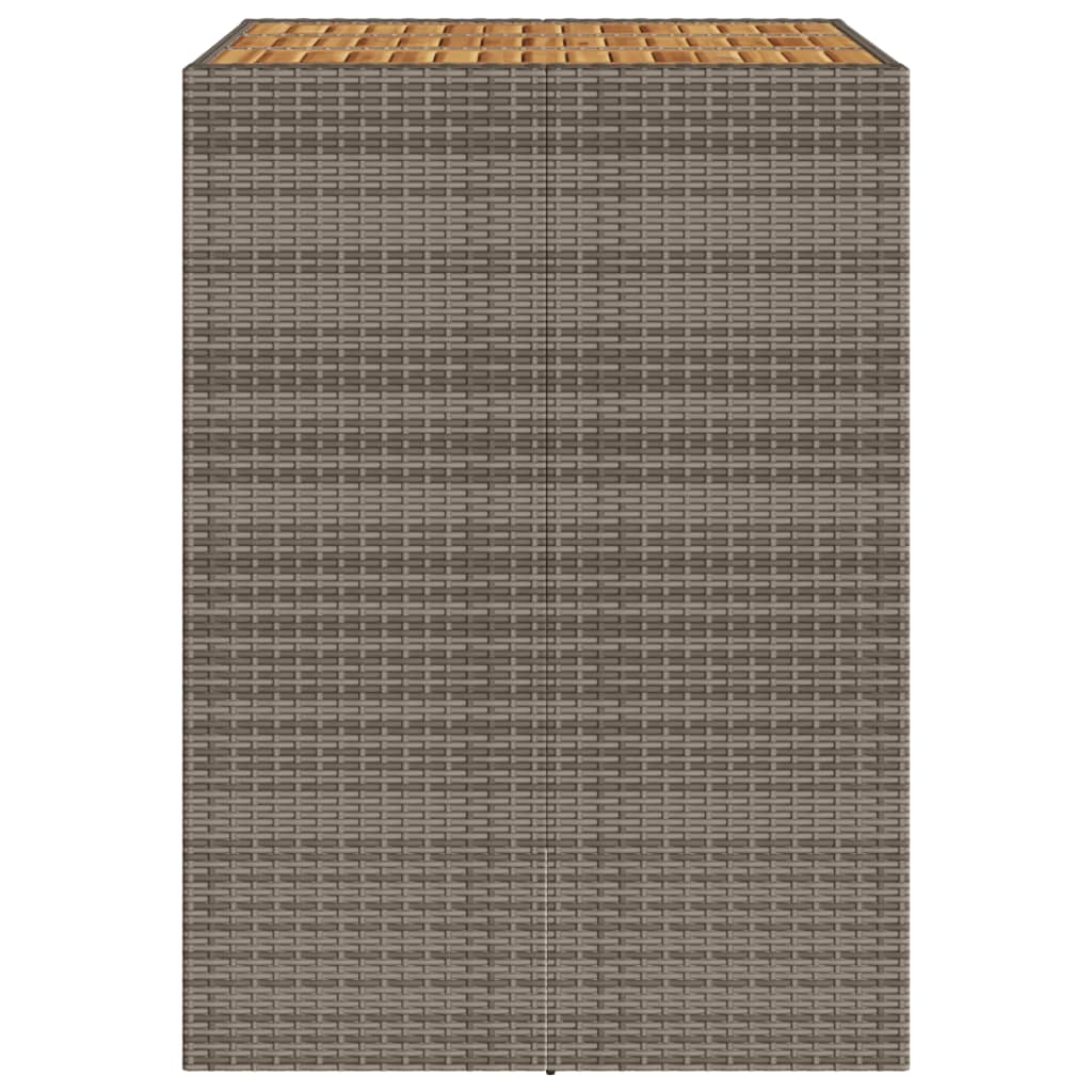 Tuinbartafel acaciahouten blad 105x80x110 cm poly rattan grijs is nu te koop bij PeponiXL, paradijselijk wonen!