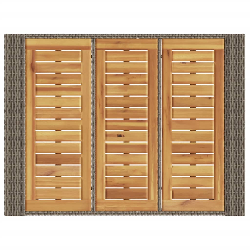 Tuinbartafel acaciahouten blad 105x80x110 cm poly rattan grijs is nu te koop bij PeponiXL, paradijselijk wonen!