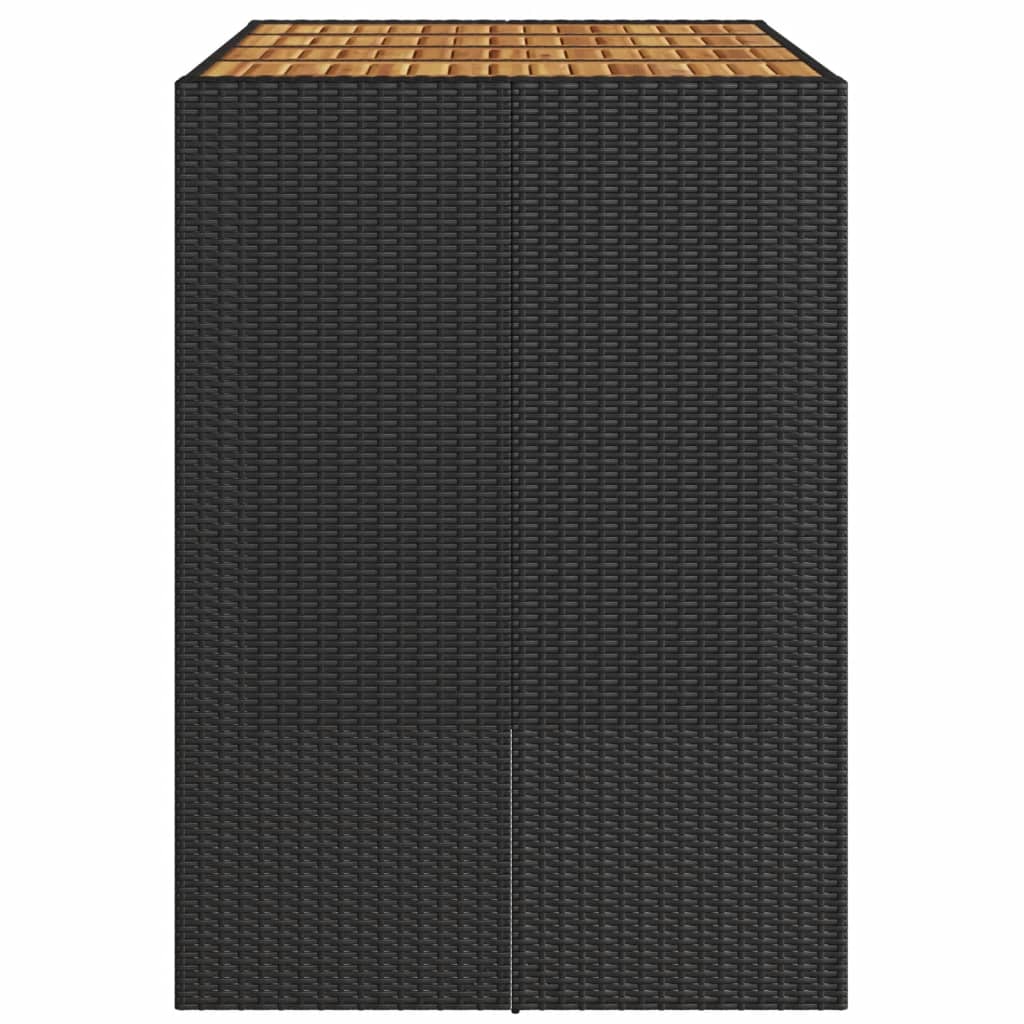 Tuinbartafel acaciahouten blad 145x80x110 cm poly rattan zwart is nu te koop bij PeponiXL, paradijselijk wonen!