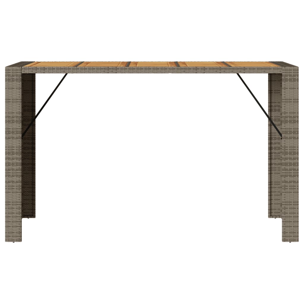 Tuinbartafel acaciahouten blad 185x80x110 cm poly rattan grijs is nu te koop bij PeponiXL, paradijselijk wonen!