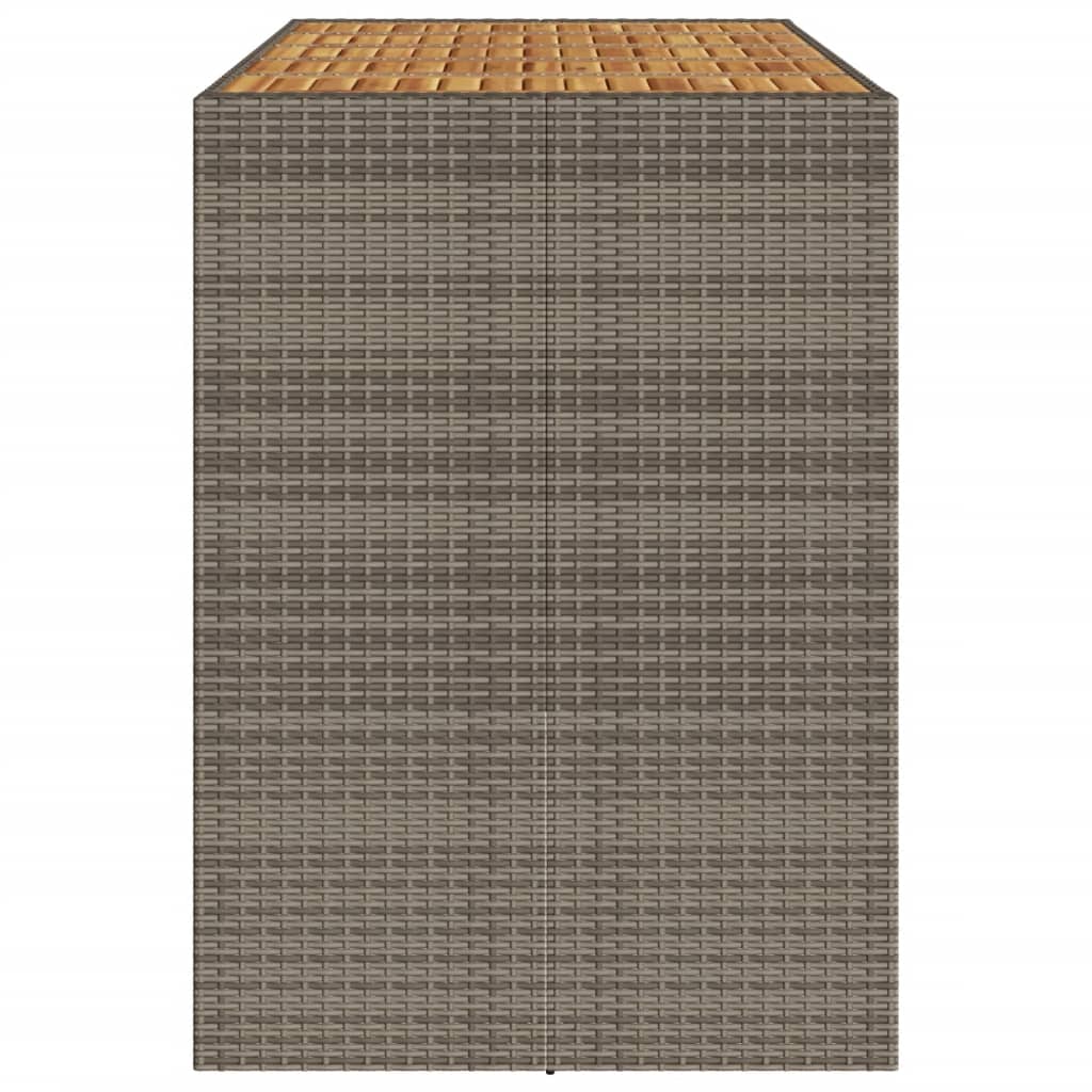 Tuinbartafel acaciahouten blad 185x80x110 cm poly rattan grijs is nu te koop bij PeponiXL, paradijselijk wonen!