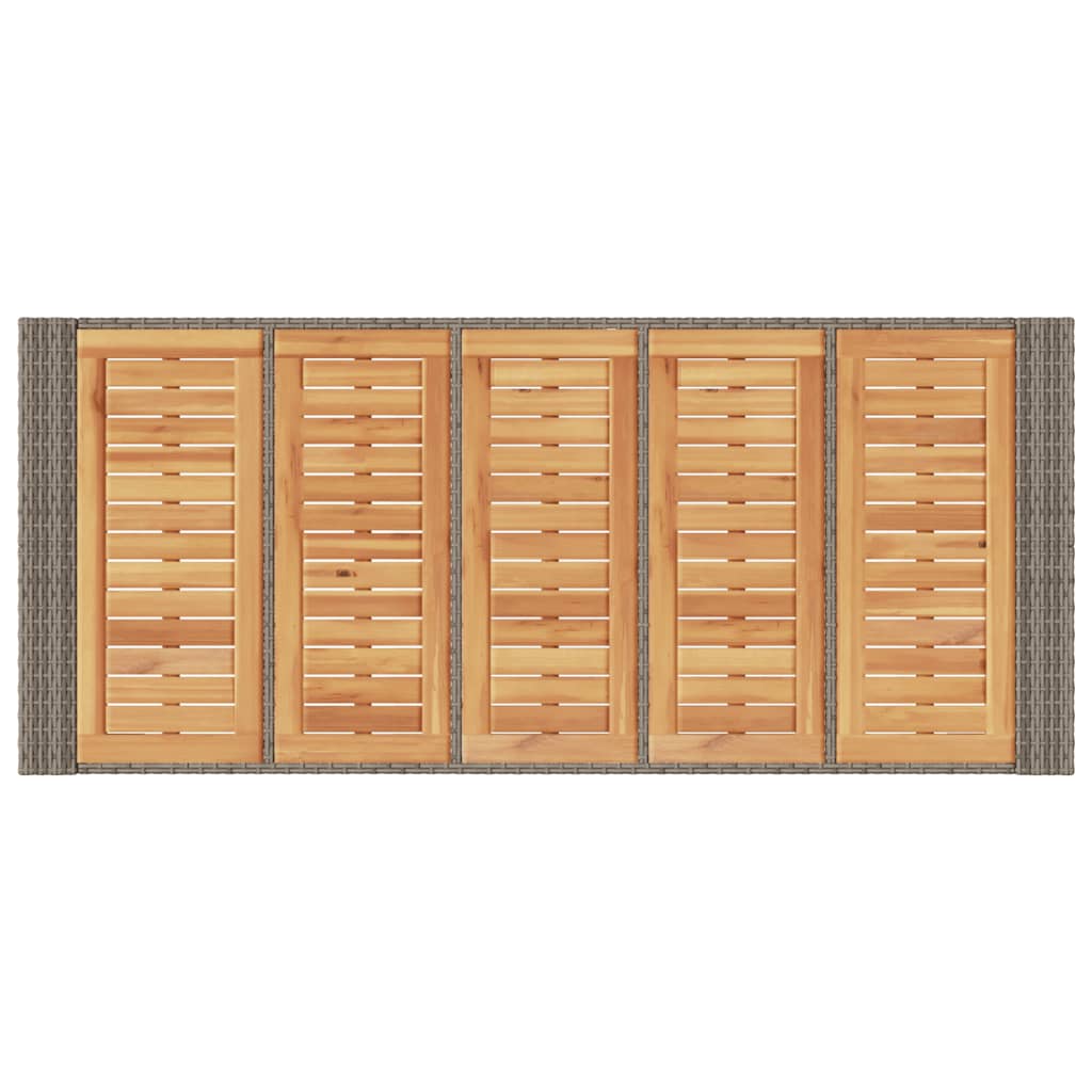 Tuinbartafel acaciahouten blad 185x80x110 cm poly rattan grijs is nu te koop bij PeponiXL, paradijselijk wonen!