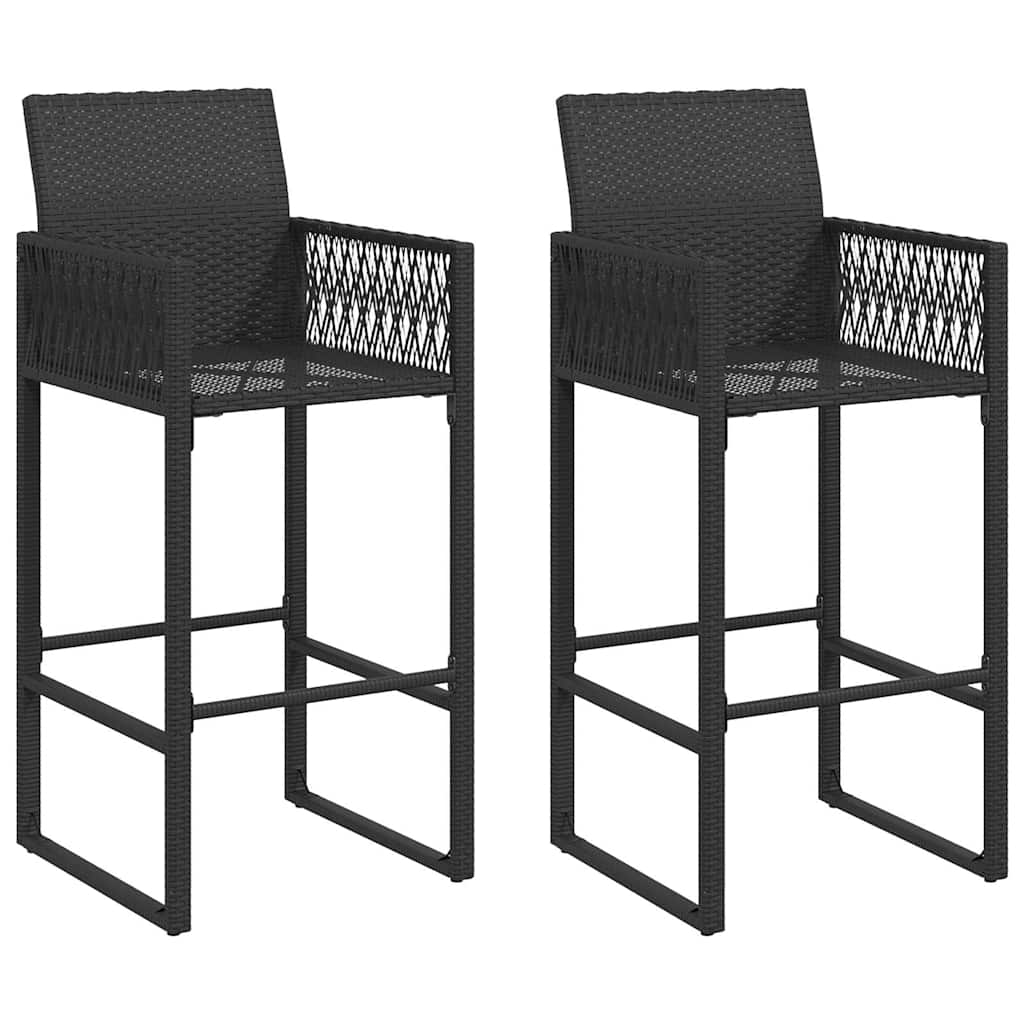 Tuinbarkrukken 2 st poly rattan zwart is nu te koop bij PeponiXL, paradijselijk wonen!