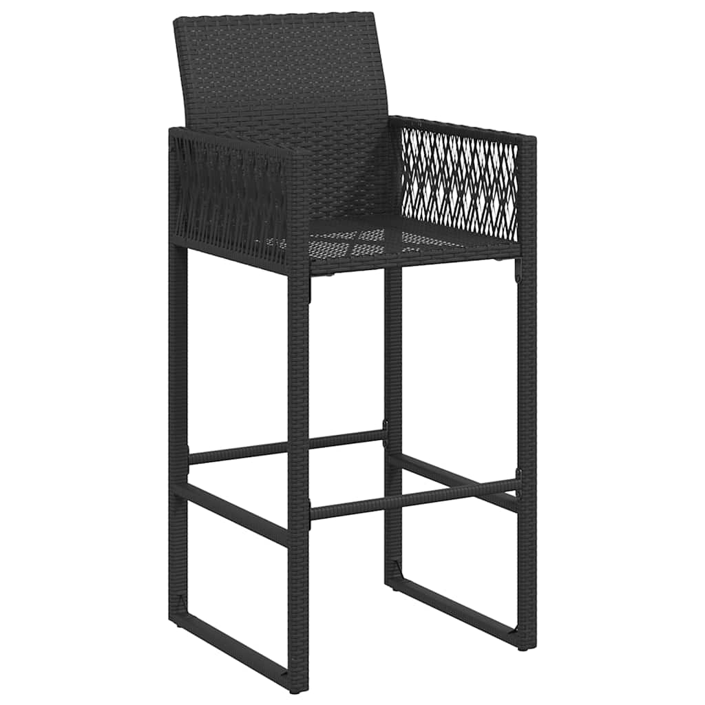 Tuinbarkrukken 2 st poly rattan zwart is nu te koop bij PeponiXL, paradijselijk wonen!
