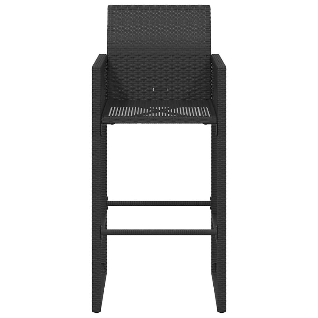 Tuinbarkrukken 2 st poly rattan zwart is nu te koop bij PeponiXL, paradijselijk wonen!