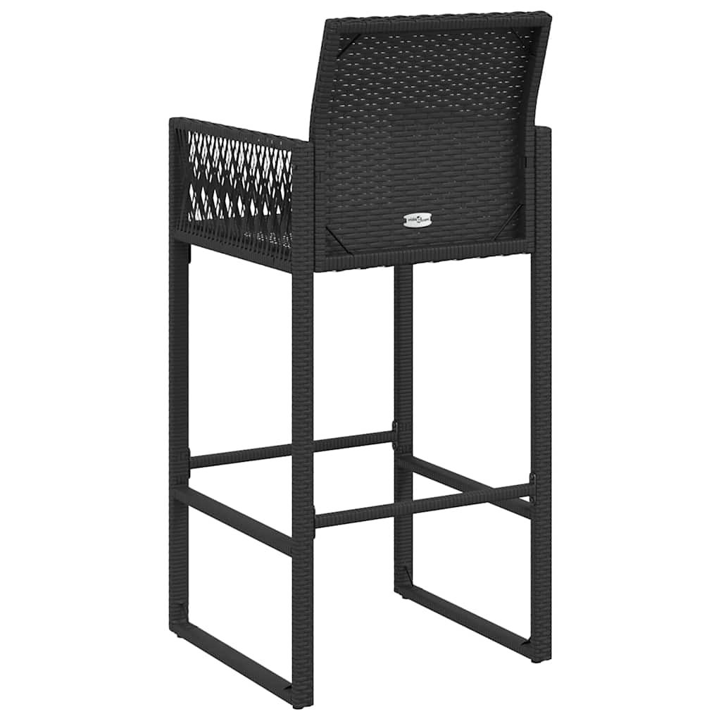 Tuinbarkrukken 2 st poly rattan zwart is nu te koop bij PeponiXL, paradijselijk wonen!