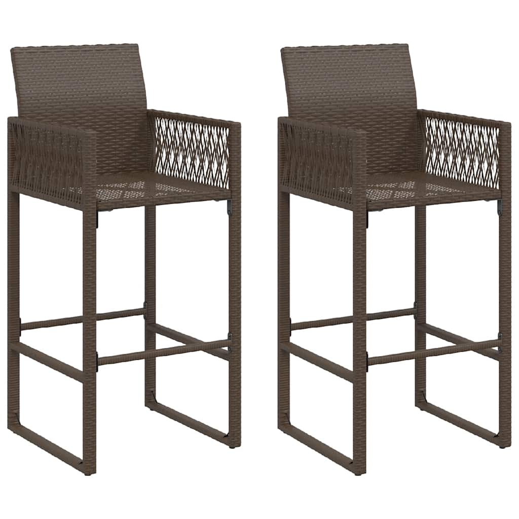 Tuinbarkrukken 2 st poly rattan bruin is nu te koop bij PeponiXL, paradijselijk wonen!