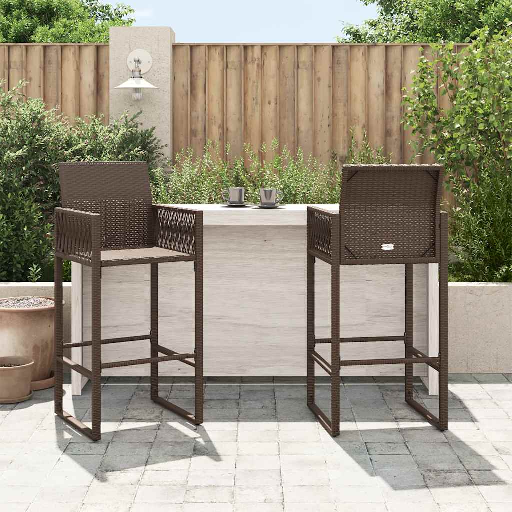 Tuinbarkrukken 2 st poly rattan bruin is nu te koop bij PeponiXL, paradijselijk wonen!