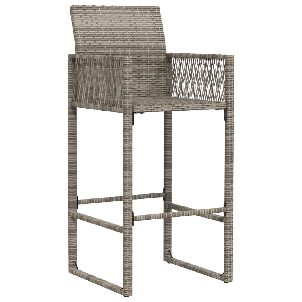 Tuinbarkrukken 2 st poly rattan grijs is nu te koop bij PeponiXL, paradijselijk wonen!