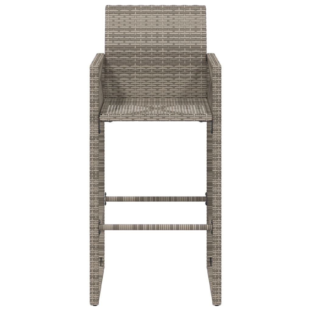 Tuinbarkrukken 2 st poly rattan grijs is nu te koop bij PeponiXL, paradijselijk wonen!