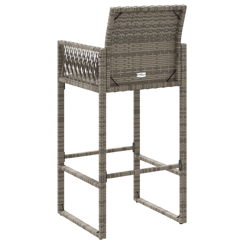 Tuinbarkrukken 2 st poly rattan grijs is nu te koop bij PeponiXL, paradijselijk wonen!