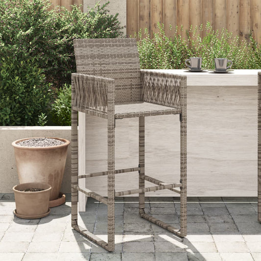 Tuinbarkrukken 2 st poly rattan grijs is nu te koop bij PeponiXL, paradijselijk wonen!