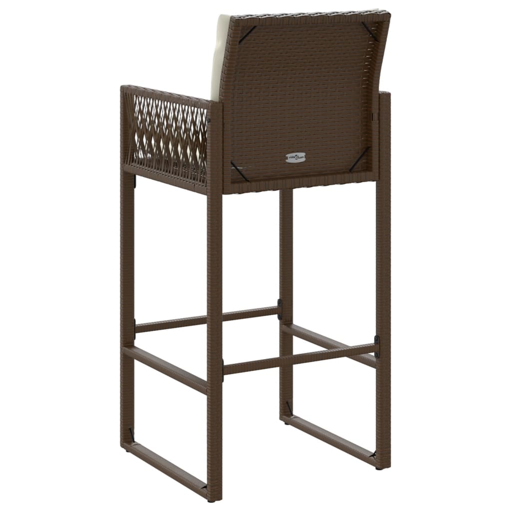 Tuinbarkrukken 2 st met kussens poly rattan bruin is nu te koop bij PeponiXL, paradijselijk wonen!