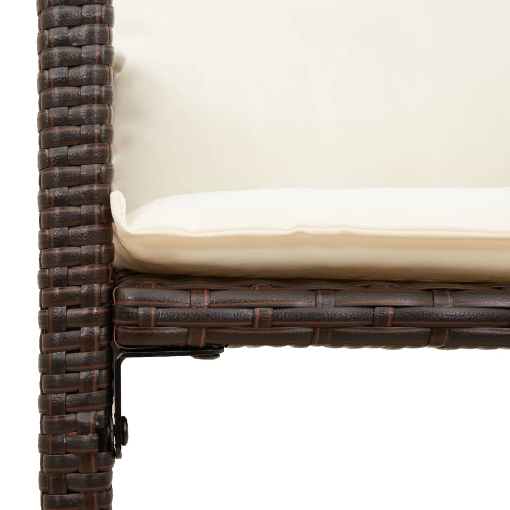 Tuinbarkrukken 2 st met kussens poly rattan bruin is nu te koop bij PeponiXL, paradijselijk wonen!