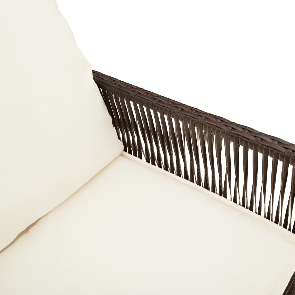 Tuinbarkrukken 2 st met kussens poly rattan bruin is nu te koop bij PeponiXL, paradijselijk wonen!